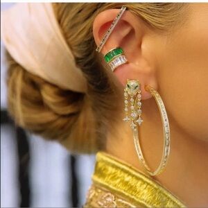 Luxury Green Panther Gold Earrings